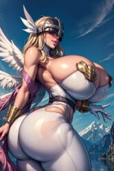 1girls ai_generated angewomon big_breasts bimbo breasts bythebrokenone digimon female_only gigantic_breasts huge_breasts large_breasts massive_breasts solo solo_female tagme