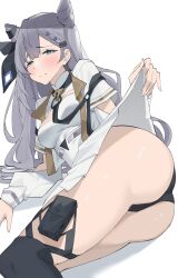 1girls ass ass_focus blue_eyes byeon_dha dat_ass female hololive hololive_indonesia looking_at_viewer presenting_ass presenting_hindquarters silver_hair solo thick_thighs underwear vestia_zeta virtual_youtuber