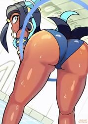 1girls 3rd_party_edit animated ass ass_focus ass_shake big_ass black_hair blue_eyes bottomwear bouncing_ass dark-skinned_female dark_skin dat_ass dice_coffeedox ear_piercing earrings female female_only game_freak hair hoop_earrings huge_ass hula_hoop legs less_than_30_seconds lewdlunacy_ long_hair looking_back nessa_(pokemon) nintendo pokemon pokemon_ss shaking_ass shaking_butt shorter_than_10_seconds shorter_than_30_seconds solo solo_female solo_focus sound sound_edit sound_effects sweat sweatdrop tagme thighs twerking video