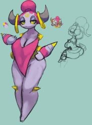 artesjsc big_ass big_breasts breasts bubble_butt cleavage detached_arm detached_arms detached_limbs female hoopa hoopa_(confined) horns huge_ass nintendo personification pokémon_(species) pokemon pokemon_(species) spikes spikes_(anatomy) tagme thick_thighs wide_hips