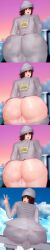 1boy anus ball_bulge beanie big_balls bussy exposed_ass fat_ass femboy gay inviting inviting_to_sex koikatsu original solas_(artist) sticky_note trap