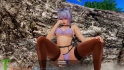 1boy 1girls 3d animated beach bikini blonde_hair blowjob busty dead_or_alive dead_or_alive_xtreme_venus_vacation eliot_(doa) fellatio female female_focus fox_ears fox_girl fox_tail hourglass_figure kitsune male outdoors outside penis purple_hair sex shizuku_(doa) tagme tail toone underboob vagina vaginal vaginal_penetration vaginal_sex video wide_hips