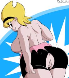 1girls 2019 artist_name ass_cutout bike_shorts black_eyes blonde_hair breasts cartoon_network clothing davidsanchan female female_only hair mandy mandy_(billy_and_mandy) nipples pussy sideboob solo the_grim_adventures_of_billy_and_mandy topless torn_clothes