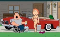 accurate_art_style blackzacek carwash completely_naked family_guy joe_swanson lois_griffin