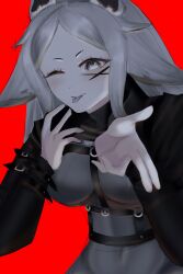 dya_rikku_(vtuber) face_markings female fox_ears skin_tight virtual_youtuber vyugen white_hair