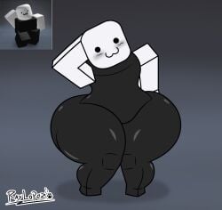 1boy :3 black_body blush blush_lines highres hips owo raylopez reference_image roblox roblox_avatar robloxian self_upload shortstack simple_background smile smiling teapot_(body_type) thick thick_legs thick_thighs wide_hips