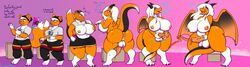 balls bulge dragon feline furry futa_is_bigger futanari intersex male male_to_futa orange_body orange_fur penis sequence transformation