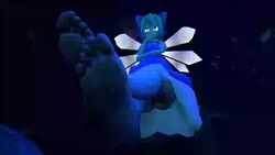 3d animated cirno fairy feet foot_fetish justhopelessbaka no_sound touhou video