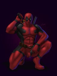 costume deadpool gabo_artist gun male male_only marvel solo tight_clothing wade_wilson