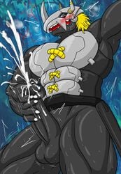 balls blackwargreymon cum digimon digimon_(species) hi_res humanoid_penis male male_only penis solo zazpihuts