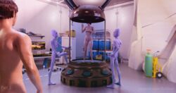 3d alien alien_genitalia areolae big_breasts devil_may_cry devil_may_cry_5 duo female lady_(devil_may_cry) male masturbation nude penis resteel stroking trio