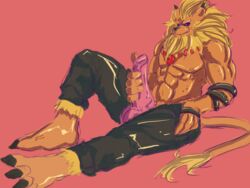 anthro digimon erection leomon lion male male_only masturbation penis solo zana6