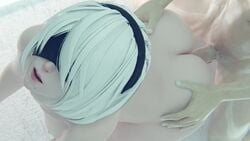 1boy 1girls 3d ambiguous_penetration animated ass ass_grab blender blindfold bob_cut breasts female from_behind hetero male midnightsfm nier nier:_automata nipples nude sex sex_from_behind short_hair shorter_than_10_seconds sound video watermark white_hair yorha_2b