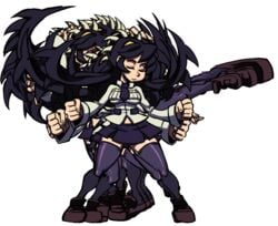 1girls animated attack black_hair bottomless_skirt bouncing_breasts breasts curvy edit female female_only filia_(skullgirls) going_commando kicking large_breasts legs legwear no_panties pussy pussy_peek red_eyes samson_(skullgirls) shoes skirt skirt_lift skullgirls sprite sprite_edit thighs transparent_background upskirt vagina video_games wardrobe_malfunction