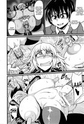 1boy 1girls back_arching_orgasm breasts breasts_apart clitoris erect_clitoris female head_thrown_back huge_clitoris hyper_breasts kousei_shisetsu_[oneshot] larger_female long_nipples male moaning monochrome orgasm penis pussy sensitive small_dom_big_sub smaller_male sweat trembling vaginal_penetration