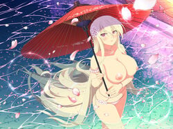 blonde_female breasts highres large_breasts leo_(senran_kagura) senran_kagura third-party_edit topless