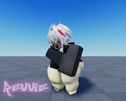 1boy 3d 3d_(artwork) baseplate big_ass big_butt big_thighs chubby femboy femboy_only huge_ass nero_(xr_revvie) roblox robloxian self_upload solo solo_focus tagme thick_ass thick_thighs xr_revvie