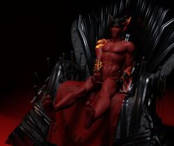 devil dominion_(fortnite) fortnite fortnite:_battle_royale gay jerking king large_penis masturbation red_penis red_skin sitting_on_chair