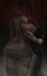 1girls ass athletic_female big_ass big_breasts breasts curvy female female_pyramid_head genderswap_(mtf) great_knife grey_skin horror huge_ass huge_breasts humanoid konami large_breasts mature muscular muscular_female nyuunzi pyramid_head rule_63 silent_hill silent_hill_2 solo solo_female sword thick_thighs villainess voluptuous weapon wide_hips