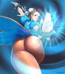 1female 1girls alternate_version_available ass big_ass big_butt capcom chun-li female female_focus female_only fighting_pose jiggeh kikoken pantyhose street_fighter tagme thick_thighs thighs