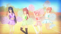 3d 4girls cheerleader doki_doki_literature_club ecxreaper female female_only human human_only koikatsu light-skinned_female light_skin looking_at_viewer monika_(doki_doki_literature_club) multiple_girls natsuki_(doki_doki_literature_club) not_porn safe safe_for_work sayori_(doki_doki_literature_club) sfw yuri_(doki_doki_literature_club)