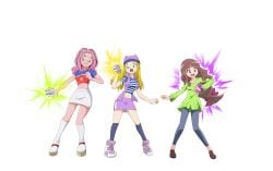 3girls digimon digimon_frontier digimon_ghost_game digivice female game izumi_orimoto mankor mimi_tachikawa pre-transformation ruri_tsukiyono sequence tf transformation transformation_sequence zoe_orimoto