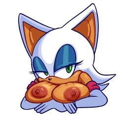 anthro breasts breasts_squeeze female furry large_breasts rouge_the_bat sodajoik sonic_(series)