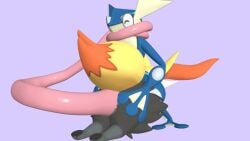 3d ambiguous_gender amphibian anal animated anthro ass braixen furry greninja licking_ass penetration pokemon pokemon_(species) rimming scalie tongue tongue_fucking