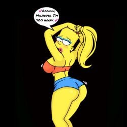 after_transformation artist_request bart_simpson bartina_simpson big_ass big_breasts bimbofication genderswap_(mtf) horny_female looking_over_shoulder rule_63 short_shorts the_simpsons tying_hair