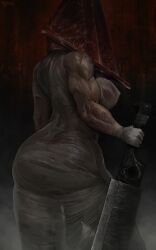 1futa athletic_futanari big_breasts female_pyramid_head futanari genderswap_(mtf) horror huge_breasts large_breasts muscular muscular_futa muscular_futanari nyuunzi pyramid_head rule_63 silent_hill silent_hill_2 solo solo_futa sword