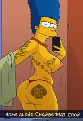 ai_generated edit edited marge_simpson mature milf queen_of_spades racial_slur spade_tattoo tagme the_simpsons vine_tattoo