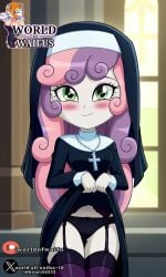 ai_generated curly_hair curvy_figure girly light_skin lolita lolita_channel mlp_g4 my_little_pony nun nun's_habit nun_habit nun_outfit sweetie_belle_(eg) sweetie_belle_(mlp) woman