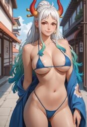 ai_generated bikini bikini_top breasts female female_only midriff navel one_piece robinlover tagme yamato_(one_piece)