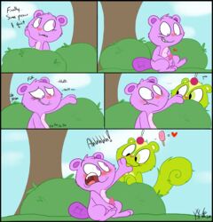 blush comic happy_tree_friends hi_res kippykat male masturbation nutty_(htf) penile penile_masturbation penis plant shrub toothy_(htf)