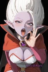 ai_generated big_breasts breast_grab breasts breasts_out dr._arinsu dragon_ball dragon_ball_daima female female_only oral_invitation solo solo_female