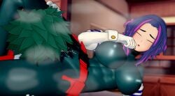 1boy 1boy1girl 1girls 3d eating_pussy head_between_legs head_between_thighs izuku_midoriya izuku_midoriya_(cosplay) izuku_midoriya_(hero_outfit) kaina_tsutsumi lady_nagant licking_pussy my_hero_academia qxdt