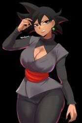 1girls abigbrother big_breasts boob_window breasts cameltoe cleavage dragon_ball dragon_ball_super dragon_ball_z female genderswap_(mtf) goku_black mole_on_breast pussy rule_63