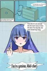 1girls bathroom bathtub flood flooding marima666_(artist) underwater water