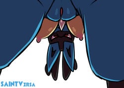 1girls absurd_res anthro breasts dripping female female_only furry hanging_breasts hi_res looking_at_viewer lucario nintendo nude pokemon pokemon_(species) pokemon_dppt pussy pussy_juice saintversa simple_background solo standing text thick_thighs video_games watermark white_background