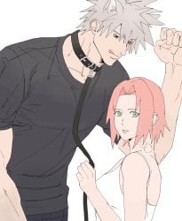 1boy 1boy1girl 1girls 2d age_difference arched_back bare_arms bare_shoulders bite bite_mark black_eyes bob_cut collar collar_and_leash dog_ears dominant_female fake_animal_ears female femdom green_eyes haruno_sakura hatake_kakashi height_difference hi_res hickey hickey_marks hickeys high_resolution highres leash leash_and_collar leash_pull licking_lips light-skinned_female light-skinned_male light_skin looking_at_viewer male medium_hair muscles muscular muscular_male naruto naruto_(series) naruto_shippuden ni072 older_male older_man_and_teenage_girl pale-skinned_female pale-skinned_male pale_skin petplay pink_hair red_eyes roleplay sakura_haruno scar sharingan shoulder_length_hair shounen_jump shueisha silver_hair size_difference sleeveless_shirt spiky_hair straight student submissive_male t-shirt tank_top teacher teacher_and_student teen teenage_girl teenager tomboy tongue tongue_out very_high_resolution weekly_shonen_jump white_background younger_female