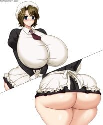 07th_expansion 1girls ass ass_focus bottomless gigantic_breasts huge_breasts maid shannon_(umineko) tomboyist umineko_no_naku_koro_ni