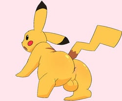 anus balls big_butt butt feral fur furry furry_only genitals ikkykrrk male male_only nintendo pikachu pokémon_(species) pokemon presenting solo tail video_games yellow_body