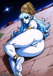 aeos agios ai_generated aios aiosu blue_body blue_eyes blue_hair divinity_essence dragon_ball dragon_ball_heroes goddess ladyaeos pointy_ears super_dragon_ball_heroes supreme_kai_of_time time_power_unleashed_form time_power_unleashed_form_(dragon_ball)