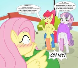 1girls 2futas age_difference anthro anthro_on_anthro apple_bloom_(mlp) balls big_balls big_breasts big_penis blush breasts busty clothed clothing cock_shock comic cub curvy dialogue dickgirl dress dress_lift erect_nipples female flaccid flat_chest fluttershy_(mlp) friendship_is_magic fur furry futa_on_female futanari hair_on_head horsecock huge_balls huge_breasts huge_cock imminent_sex intersex large_breasts large_penis large_testicles larger_female long_penis mostly_nude my_little_pony no_panties overalls penis penis_awe plantigrade shocked size_difference small_but_hung smaller_futanari speech_bubble surprised sweetie_belle_(mlp) thick_penis thick_thighs threesome touhoufan undressing voluptuous wide_hips young