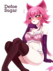 1girls black_stockings brawl_stars defoesugar female female_focus light-skinned_female light_skin melodie_(brawl_stars) panties pink_hair purple_eyes solo solo_female solo_focus stockings