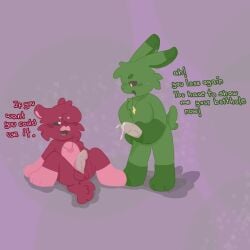 anthro anthro_on_anthro anthro_only bear bobby_bearhug bunny critters_(poppy_playtime) domestic_rabbit erection furry_only futa_only futanari green_body green_fur green_skin hoppy_hopscotch hoppy_hopscotch_(poppy_playtime) no_humans peg_da_dog_(artist) penis pink_belly poppy_playtime poppy_playtime_(chapter_3) rabbit red_body red_fur red_skin sex smiling_critters tagme