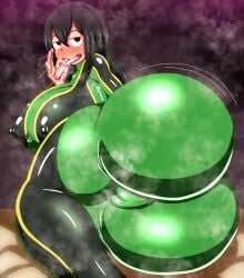 big_ass frog frog_girl hero_outfit_(mha) heroine_in_trouble huge_ass musk musk_clouds my_hero_academia pencil3693 tsuyu_asui