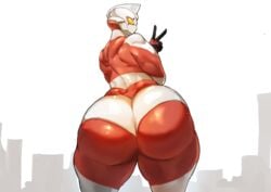 1girls alien alien_girl ass back_muscles bodysuit donaught fan_character female female_only giantess huge_ass huge_thighs muscles muscular muscular_back muscular_female original_character peace_sign solo solo_female thick thick_ass thick_thighs ultraman_(franchise) v