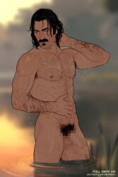 dutch_van_der_linde gay muscles red_dead_redemption_(series) red_dead_redemption_2 solo solo_male yaoi