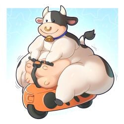 1girls anthro ass belly bike bovid bovid_humanoid bovine bovine_humanoid collar cow_(mario) cow_bell cow_bell_collar cow_pattern fat female female_focus female_only furry hips horns horns_and_hooves large_ass mario_(series) mario_kart mario_kart_world moo_moo_(mario) moo_moo_meadows_cow motorcycle nintendo nipples nose_ring nude nude_female overweight robirobi stomach thighs udders vehicle wide_hips